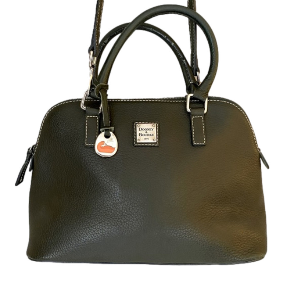DOONEY & BOURKE Leather Satchel Shoulder Crossbody Handbag Deep Olive Green